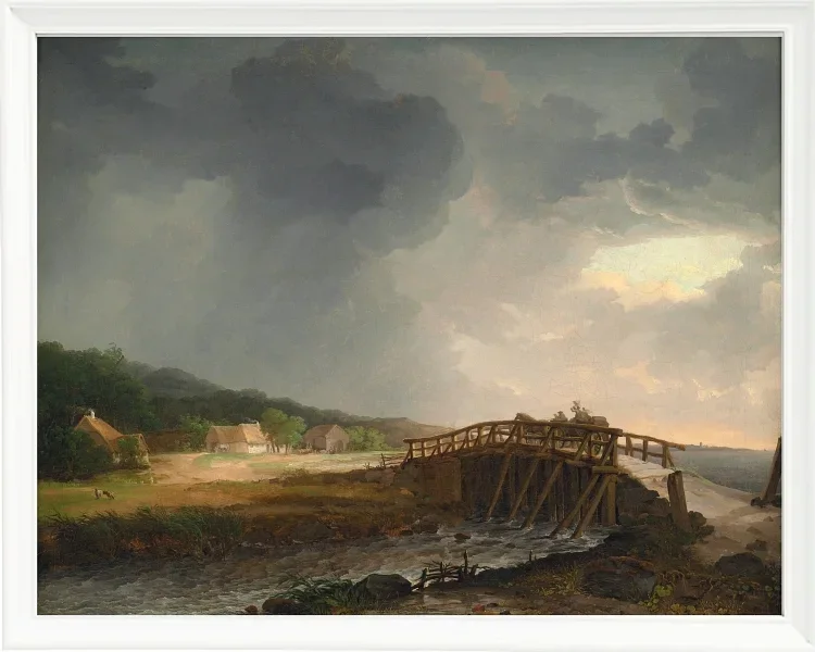 Johan Christian Dahl – Die Brücke über Tryggevælde  1813 | Giclée Kunstdruck gerahmt