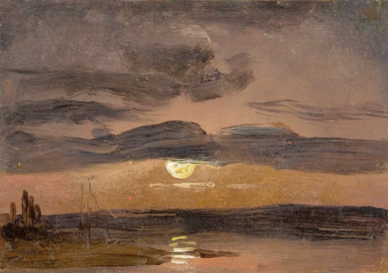 Johan Christian Dahl | Elben i måneskin - 1856 | Romantic | formida