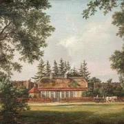 Johan Christian Dahl | Ein Forsthaus, Hillerød - 1812 | Gerahmter Kunstdruck | Romantik | formida
