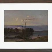 Johan Christian Dahl – Die Elbe bei Sonnenuntergang  1821 | Giclée Kunstdruck gerahmt
