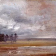 Johan Christian Dahl | Elben i regn - 1858 | Romantic | formida