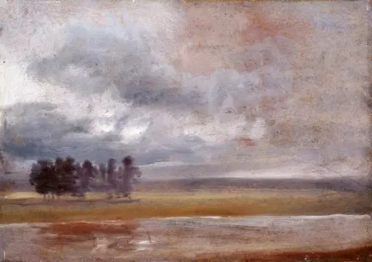 Johan Christian Dahl | Elben i regn - 1858 | Romantic | formida