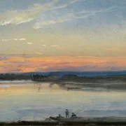 Johan Christian Dahl | Elben i aftenlys - 1856 | Romantic | formida