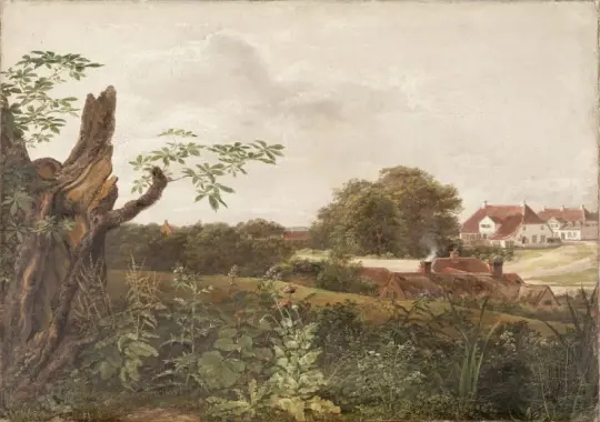 Johan Christian Dahl | Den store kro på Fredensborg - 1817 | Romantic | formida
