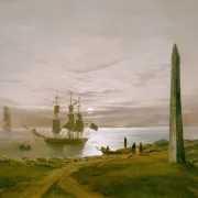 Johan Christian Dahl | Fjordlandskab i måneskin - 1836 | Indrammet kunsttryk | Romantic | formida