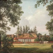 Johan Christian Dahl – Ein Forsthaus, Hillerød  1812 | Giclée Kunstdruck gerahmt