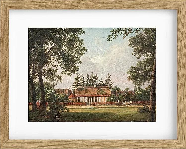 Johan Christian Dahl – Ein Forsthaus, Hillerød  1812 | Giclée Kunstdruck gerahmt