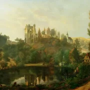 Johan Christian Dahl | Udsigt over Tharandt Slotsruiner - 1819 | Indrammet kunsttryk | Romantic | formida