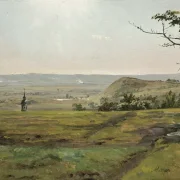 Johan Christian Dahl | Grüne Felder bei Meißen - 1828 | Gerahmter Kunstdruck | Romantik | formida