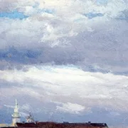Johan Christian Dahl | Gewitterwolken über dem Schlossturm in Dresden - 1825 | Gerahmter Kunstdruck | Romantik | formida