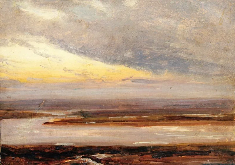 Johan Christian Dahl | Studie på Elben - 1833 | Romantic | formida