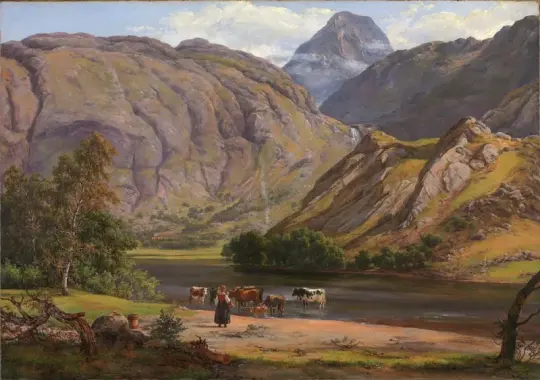 Johan Christian Dahl | Isdalen ved Svartediket ved Bergen - 1842 | Indrammet kunsttryk | Romantic | formida