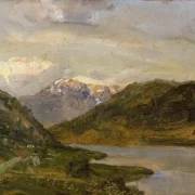 Johan Christian Dahl | Landskab ved Nystuen på Filefjell - 1850 | Indrammet kunsttryk | Romantic | formida