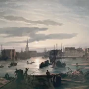 Johan Christian Dahl | Københavns havn i måneskin - 1846 | Indrammet kunsttryk | Romantic | formida