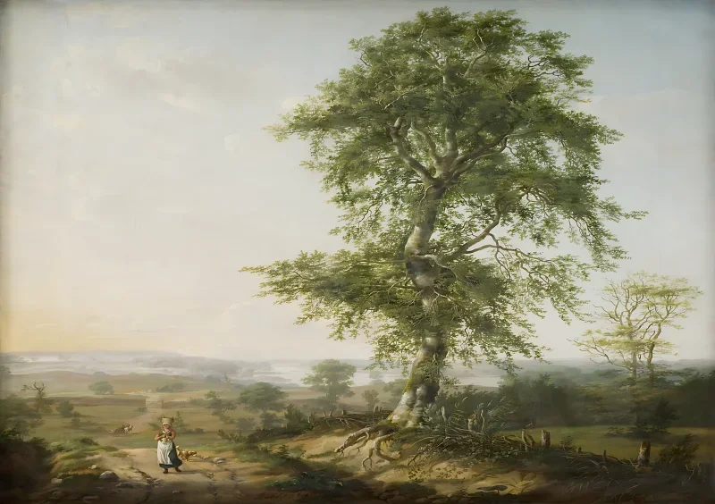 Johan Christian Dahl | Landschaft mit einem großen Baum - 1814 | Gerahmter Kunstdruck | Romantik | formida