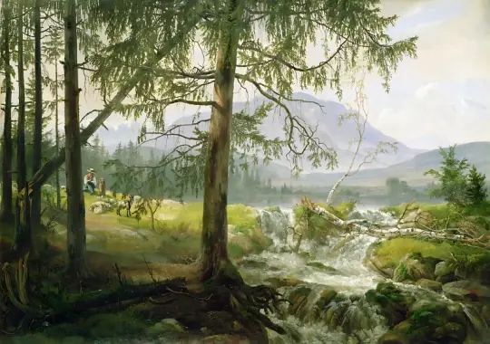 Johan Christian Dahl | Nordligt landskab - 1822 | Indrammet kunsttryk | Romantic | formida
