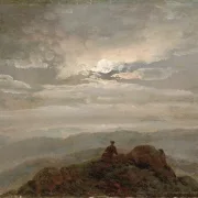 Johan Christian Dahl | Mondbeschienene Landschaft - 1823 | Gerahmter Kunstdruck | Romantik | formida