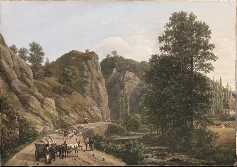Johan Christian Dahl | Plauenscher Grund bei Dresden - 1818 | Gerahmter Kunstdruck | Romantik | formida
