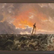 Johan Christian Dahl – Meereslandschaft mit Wrack  1831 | Giclée Kunstdruck gerahmt