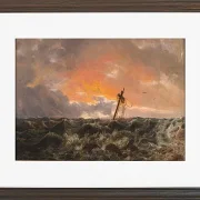 Johan Christian Dahl – Meereslandschaft mit Wrack  1831 | Giclée Kunstdruck gerahmt