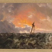 Johan Christian Dahl – Meereslandschaft mit Wrack  1831 | Giclée Kunstdruck gerahmt