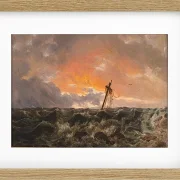 Johan Christian Dahl – Meereslandschaft mit Wrack  1831 | Giclée Kunstdruck gerahmt