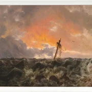 Johan Christian Dahl – Meereslandschaft mit Wrack  1831 | Giclée Kunstdruck gerahmt