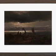 Johan Christian Dahl – Mutter und Kind am Meer  1830 | Giclée Kunstdruck gerahmt