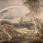 Johan Christian Dahl | Norwegische Landschaft mit Regenbogen - 1821 | Gerahmter Kunstdruck | Romantik | formida