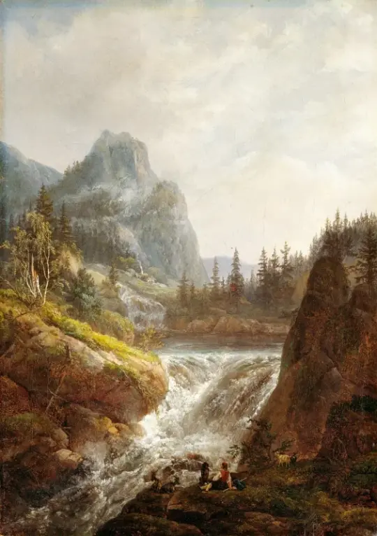 Johan Christian Dahl | Norsk landskab - 1822 | Indrammet kunsttryk | Romantic | formida