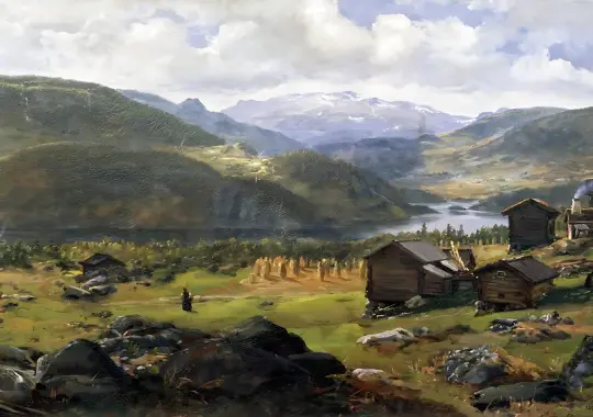 Johan Christian Dahl | Norske Dal - 1843 | Indrammet kunsttryk | Romantic | formida