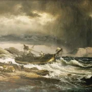 Johan Christian Dahl | Skibsvrag - 1832 | Indrammet kunsttryk | Romantic | formida