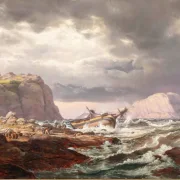Johan Christian Dahl | Skibsforlis på Norges kyst - 1832 | Romantic | formida