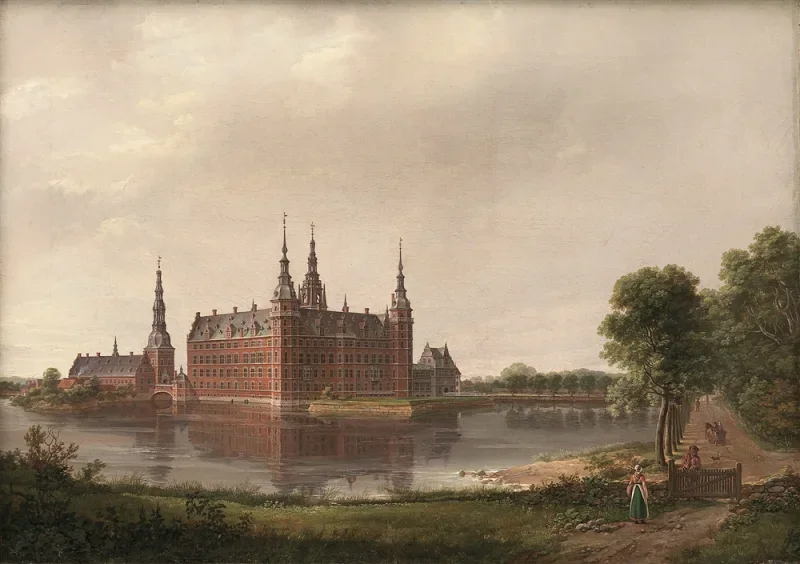 Johan Christian Dahl | Frederiksborg Slot - 1817 | Indrammet kunsttryk | Romantic | formida