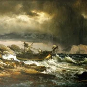 Johan Christian Dahl – Schiffbruch 1832 | Giclée Kunstdruck gerahmt
