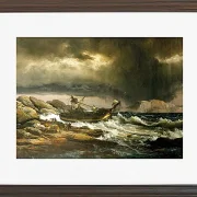 Johan Christian Dahl – Schiffbruch 1832 | Giclée Kunstdruck gerahmt