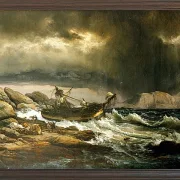 Johan Christian Dahl – Schiffbruch 1832 | Giclée Kunstdruck gerahmt