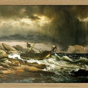 Johan Christian Dahl – Schiffbruch 1832 | Giclée Kunstdruck gerahmt