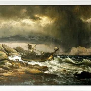 Johan Christian Dahl – Schiffbruch 1832 | Giclée Kunstdruck gerahmt