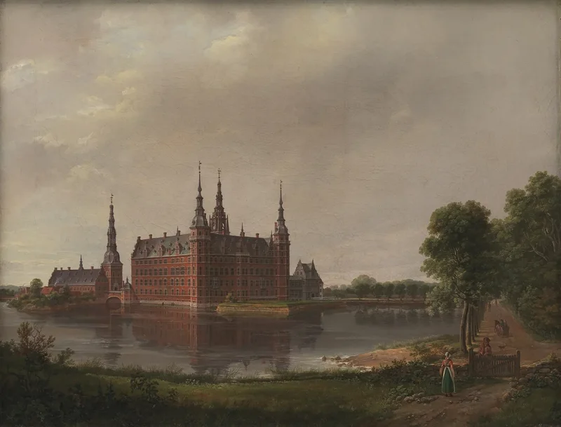 Johan Christian Dahl – Schloss Frederiksborg 1817 | Giclée Kunstdruck gerahmt