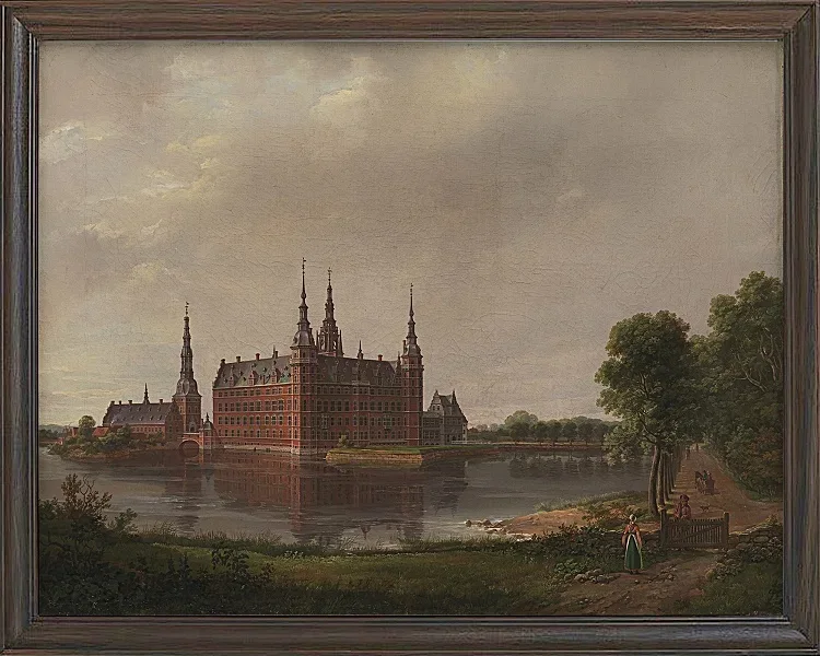 Johan Christian Dahl – Schloss Frederiksborg 1817 | Giclée Kunstdruck gerahmt