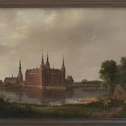 Johan Christian Dahl – Schloss Frederiksborg 1817 | Giclée Kunstdruck gerahmt
