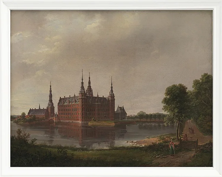 Johan Christian Dahl – Schloss Frederiksborg 1817 | Giclée Kunstdruck gerahmt