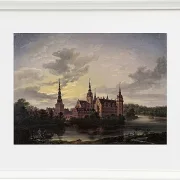 Johan Christian Dahl – Schloss Frederiksborg im Mondschein 1817 | Giclée Kunstdruck gerahmt