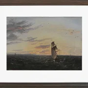 Johan Christian Dahl – Seeblick auf die Küste der Insel Rügen im Abendlicht - 1818 | Giclée Kunstdruck gerahmt