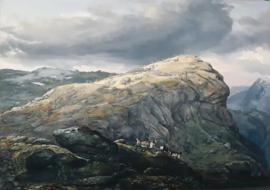 Johan Christian Dahl | Stugunøset på Filefjell - 1851 | Indrammet kunsttryk | Romantic | formida