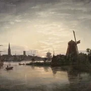 Johan Christian Dahl | Swinemünde im Mondlicht - 1840 | Gerahmter Kunstdruck | Romantik | formida