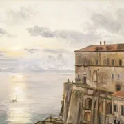 Johan Christian Dahl | Kasernen ved Pizzofalcone, Napoli - 1820 | Romantic | formida