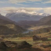 Johan Christian Dahl | Fra Hjelle i Valdres - 1851 | Indrammet kunsttryk | Romantic | formida