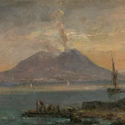 Johan Christian Dahl – Vesuv von Posillipo aus gesehen 1847 | Giclée Kunstdruck gerahmt